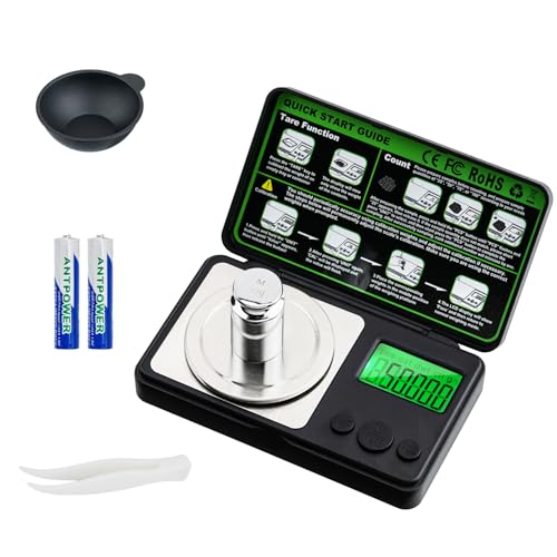 Tolesum Báscula Electrónica De Alta Precisión, 50g/0,001g, Mini Báscula De Bolsillo Digital Para Joyas De Oro, Diamante En Polvo, Pantalla Lcd Retroiluminada, 7 Unidades Y Peso De 50 G