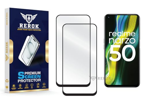 Image of Gorilla Tempered Glass Screen Protector Compatible with Realme Narzo 50 [Pack of 2] | Edge-to-Edge, Bubble-Free, Case Friendly, Easy Installation Kit