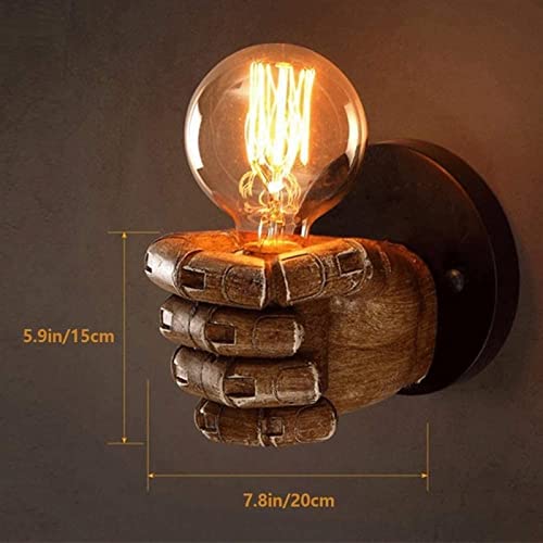 Lámpara de pared de puño industrial para transformar paredes aburridas con luz vintage E27 7