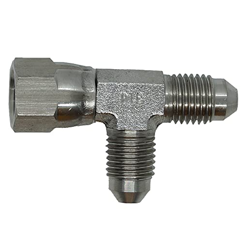 Image of RFS Swivel Nut Run Tee, JIC 37 Degree End Types, Stainless Steel, 3 /4 inch JIC(f) x 3 /4 inch JIC(m) End Size, 3 /4 inch Tube OD