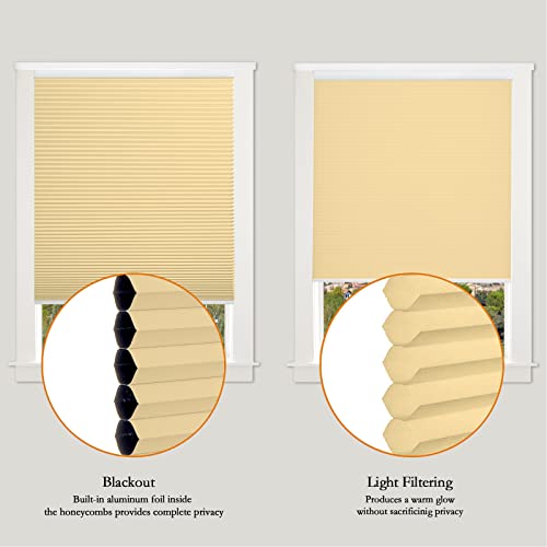 Persilux Custom Size Cellular Blinds For Windows Shades Blackout Cordless Uv Protection Thermal Insulated Waterproof Honeycomb Roller Blinds For Windows, Home And Office Beige #TOP4