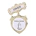 Swanson Christian Products Badge-Usher-Welcome-(Praying Hands)-Pin Back-Brass