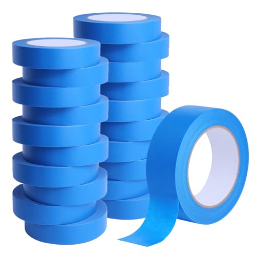 Image of Storystore 20 Rolls Painters Tape 1 Inch Wide - 55 Yards Blue Masking Tape No Residue for Walls Painting, DIY Crafts Arts and Multi-Purpose (Total 660 Yards)