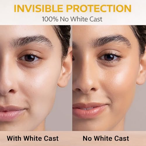 Image of NutriGlow Advanced Organics Anti-Pollution Sunscreen SPF 50 PA+++ | No White Cast | Raspberry Seed Oil + White Water Lily | Broad Spectrum UVA /UVB & Blue Light Protection | Non-Greasy, for Men & Women | 100ml