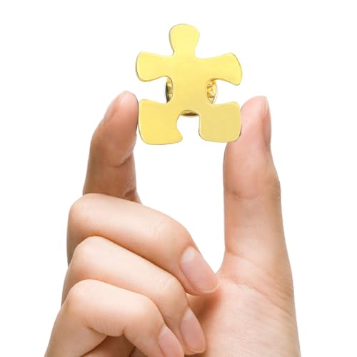 Image of 20 /50 /100 /200Pcs Employee Appreciation Gifts Gold Puzzle Piece Pins Bulk Autism Awareness Pin Thank You Gifts Button Brooch Badge Pin