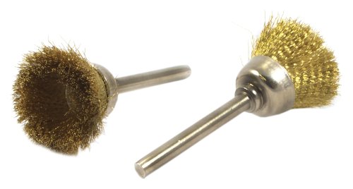 Forney 60232 Brass Cup Brush Set with 1/8-Inch Shaft, 2-Piece