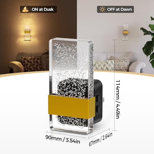 Image of LED Night Lights Plug into Wall, 3 Level Dimmable Night Light | Bubble Decorative Nightlight, Dusk to Dawn Sensor, Wall Sconce-Style Design Nightlights for Bathroom, Hallway, 3CCT