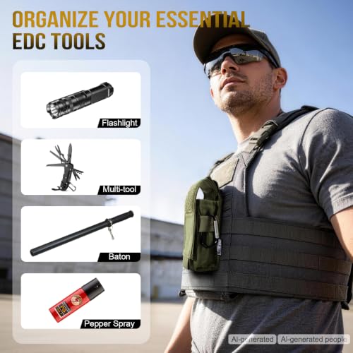 Image of OneTigris Flashlight Holster Flashlight Holder Molle Flashlight Holster Tactical Flashlight Pouch Holder for Belt 1000D Cordura Nylon