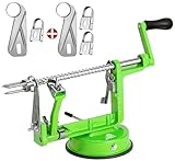 ARSUK Apple Peeler (3 Replacement Blades) Slicer Corer 3 in 1 Fruit Peeler Machine for Potatoes Stainless Steel Adjustable Blade for Easy Kitchen Use with Anti Slip Powerful Suction Base (Green)