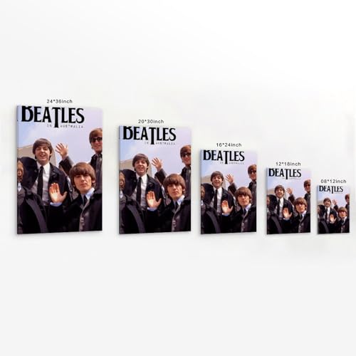 YBRAVO Poster vintage des Beatles sur toile – Impression d’art moderne pour chambre à coucher – 30 x 45 cm - Les Beatles, Paul McCartney, John Lennon, RIngo Starr, George Harrison YBRAVO Poster vintage des Beatles sur toile - Impression d'art moderne pour chambre à coucher - 30 x 45 cm – Image 3