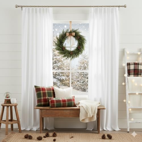 Vision Home White Pinch Pleated Light Filtering Curtains 95 inch Length - image 8