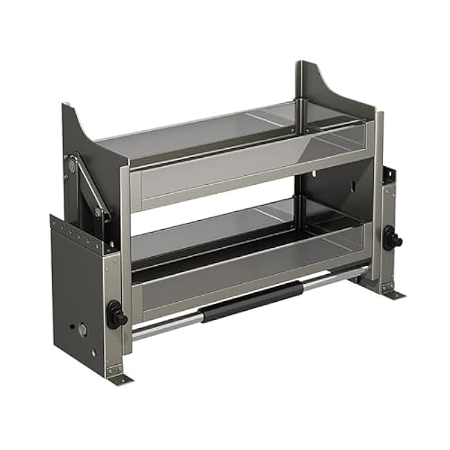 2-Tier Convenient Kitchen Cabinet Pull Down Shelf, Inner Space Saving Sliding Under Shelf, Appliance Lift Upper Cabinet for Storage of Plates, Bowls, Spices (20)-JgLNkgnn