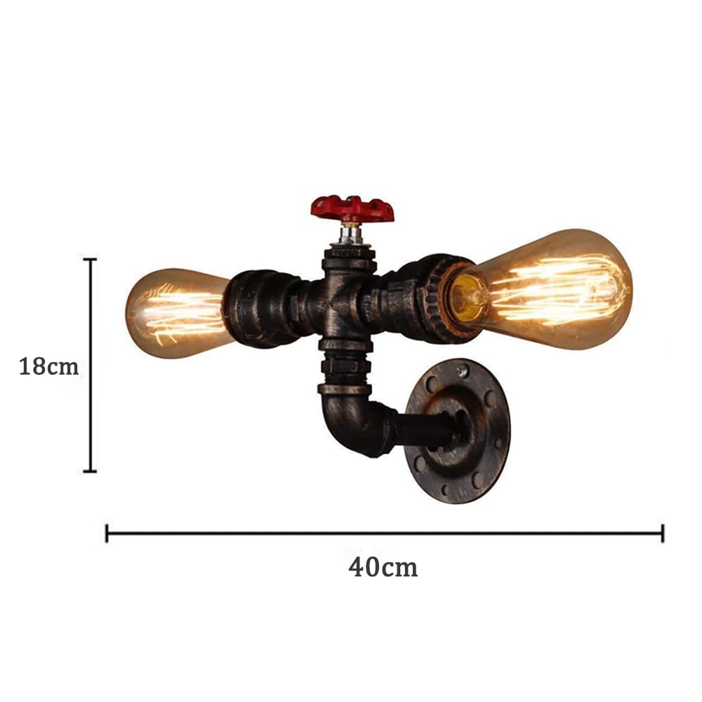 Wisząca lampa sufitowa retro lampa ścienna E27 przemysłowa ściana rura wodna kształt 2 głowice metalowa ściana ing do loftu restauracji salonu jadalni korytarza sklepu odzieżowego baru kawiarni