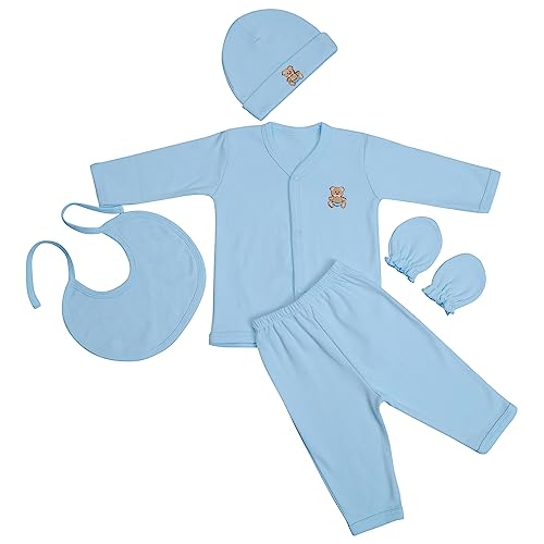 heartbury Ultra-Soft 100% Organic Cotton Clothing Set for New Born Baby 0-3 Months