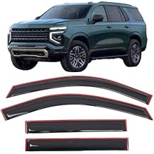 IKON MOTORSPORTS in Channel Window Visors Compatible with 2021-2025 Chevrolet Tahoe & GMC Yukon, Acrylic Smoke/Tinted Rain Guards, Side Window Wind Deflectors 4PCS