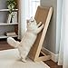 wkao Large Cat Claw Post, L-Shaped Sisal Scratcher, Solid Ramp, Vertical & Tilted Design, Big Cat Scratching Pad
