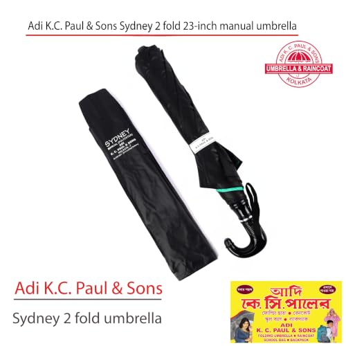 Image of Adi K.C. Paul & Sons Sydney 2 fold heavy duty 23-inch bigger size umbrella for men & women