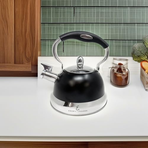 image for Emeril Lagasse 2.6 Quart/2.5 Liter Whistling Tea Kettle, Stainless Ste
