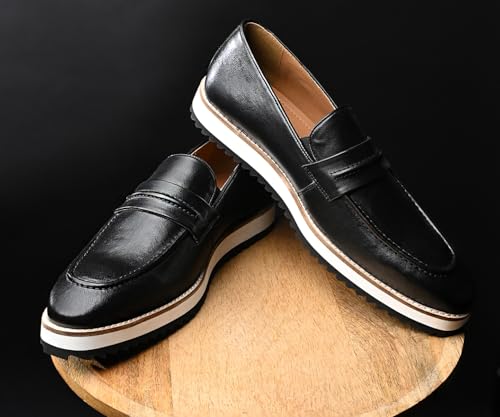 Image of LOUIS STITCH Smart Casual Shoes for Men | Ultra Lightweight and Comfortable | Eva Sole Cushioned Footbed Men's Loafers | LSMX-MC