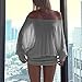 Chvity Women's Oversize Y2K Sexy Sheer Off The Shoulder Mini Dress Fashion Loose Fit Nightout Streetwear Club Dress Grey
