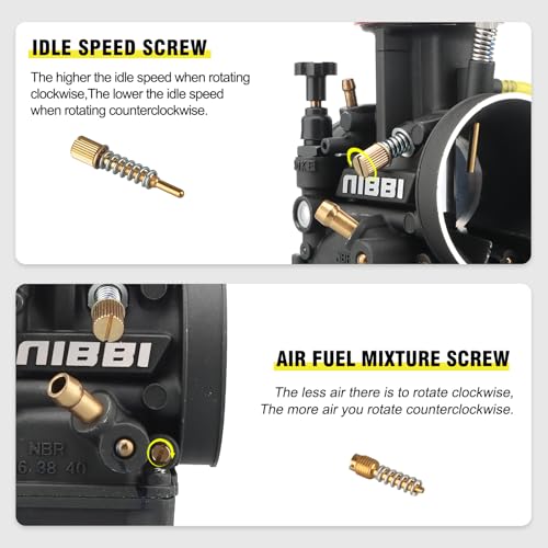 Image of NIBBI Carburetor PWK36 fit Motorcycle Engine with 36mm Carb Jets Motorcycle Engine with Carb Jets for Dirt Bike Mini Bike Pit Bike GY6 ATV