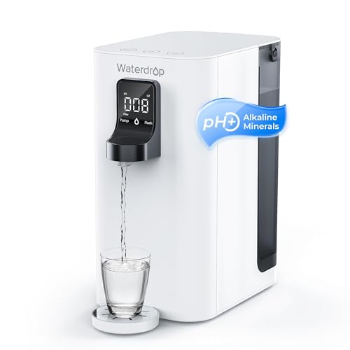 Waterdrop K19-SFK Reverse Osmosis Water Filter Countertop, Alkaline Minerals, Countertop Reverse Osmosis System, 3:1 Pure to Drain, Reduce PFAS, No Installation Required, BPA Free Pure White