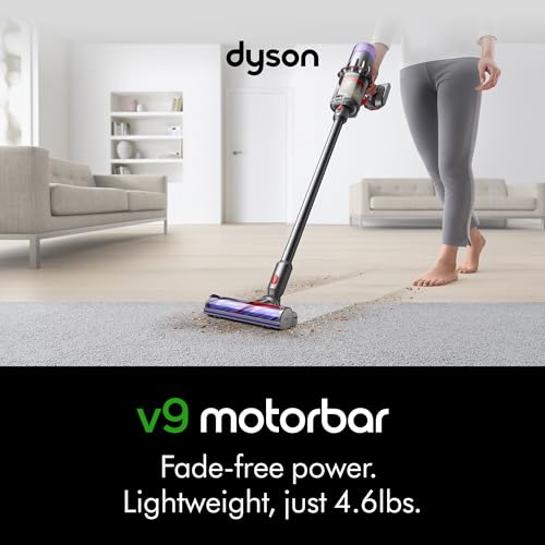Image of Dyson V9 Motorbar Cordless Vacuum, Cleans Hard Floors and Carpets, Detangles, Converts to Handheld, 100AW, 3 Power Modes, Up to 40 Minutes