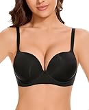 Amafuur Push Up Padded Bra Add 2 Cup Bombshell T Shirt Plunge Everyday Bras for Women with Underwire Support Black