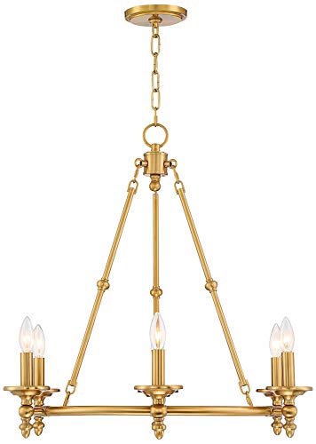Stiffel 04-1907-279 WARM AB Wagon Wheel Gold Chandelier - 6 Light, Antique Brass Modern Farmhouse Chandelier thumb #5