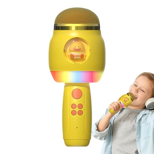 teléfono cantando para, teléfono cantando inalámbrico | Cartón inalámbrico para niños Karaoke con luces LED - Juguetes divertidos, orador para cumpleaños de en casa, eventos en pleno