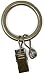Urbanest Set of 40 1-inch Metal Curtain Rings with Clips and Eyelets, Fits Up To 3/4 Inch Rod, Antique Gold