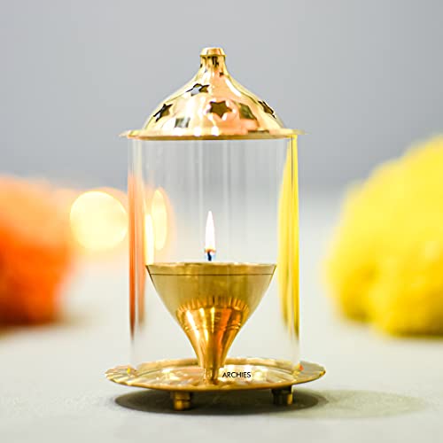 ARCHIES Akhand Diya Brass Metal Diyas Light Lamp for | Pooja Diya...