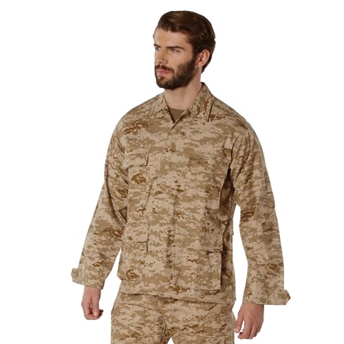 Image of Rothco BDU Uniform Shirt | Men's Long Sleeve Tactical Cargo Overshirt Utility Hunting Fishing Shacket Button Down Jacket with 4 Pockets