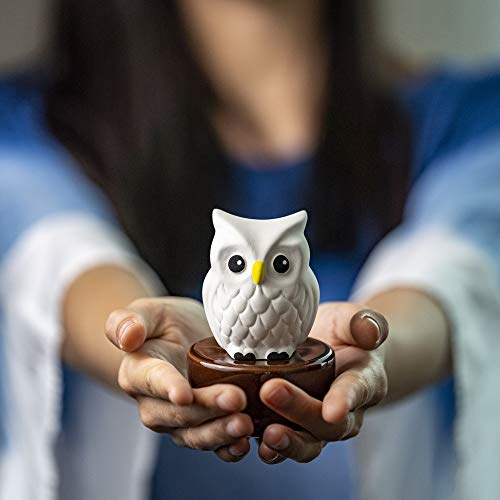 Lively Breeze Blinky Owl, Non-Electric Ceramic Diffusers For Essential Oils And Aromatherapy Fragrance, White Ceramic Diffusers In Car Or Desk Office Decor And Small Bathroom At Home, Brown Vase #TOP5