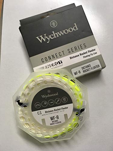 Ligne de pêche à la mouche Rocket Floater WF-8 jaune et blanche Wychwood ET Connect Series