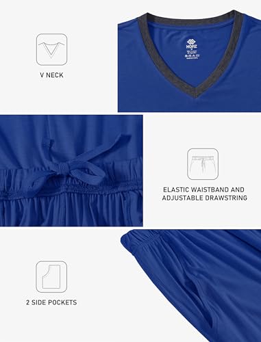 Image of JINSHI Men's Pajama Sets Soft Lightweight Sleepwear Nightwear with Pocket