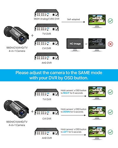 Zosi 1AC-2112C-BS-N 1080P Cctv Camera Outdoor Indoor Hybrid 4 In 1 Hd Tvi/Cvi/Ahd/Cvbs Home Security Cameras System,Night Vision,Waterproof Metal Housing Bullet Cam thumb #3