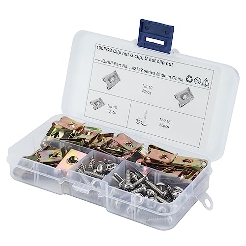 MOLUCKFU Universal Panel u Nut Fastener 100pcs Self Tapping Nuts Washer Silver for Motorcycle Easy to Use