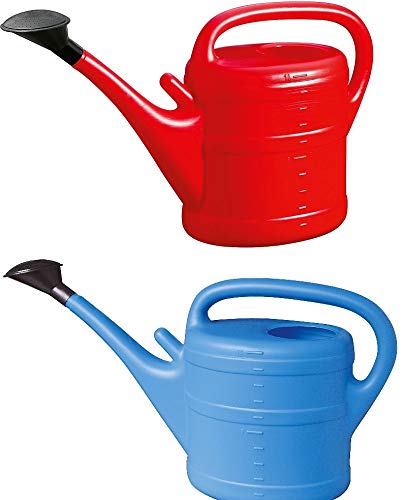 2X Gießkanne 10L ROT + HELLBLAU + 1x KÜHLSCHRANKMAGNET! Giesskanne Kunststoff für groß & klein Garten & Zimmerpflanzen Gießkannen Gieskanne Gieskannen 10 L Liter Watering Can Gieskannen10Liter lr