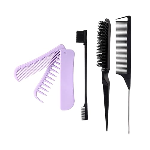ヘアブラシセット 剛毛 からかい ブラシ エッジ コントロール ブラシ メタル ピン ラテッド テール コーム 折りたたみ 女性 男性 折りたたみ ヘア
