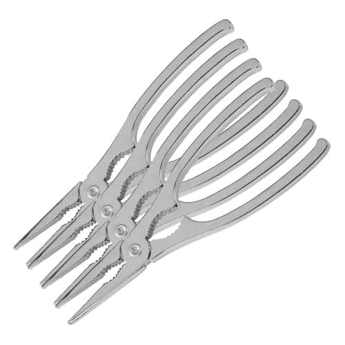 Fackelmann Tenacilla de Marisco, Pinzas Marisco para Abrir Cáscara de Marisco, para Patas de Cangrejo, Langosta, Bogavante, Nécoras, Acero Inoxidable, 17x4.5cm, 1 ud. (Paquete de 4)