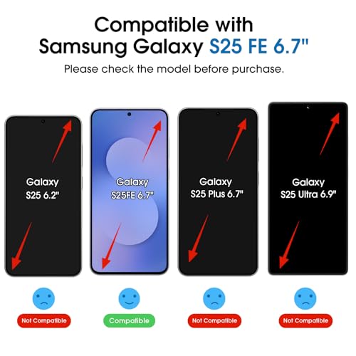 Image of amFilm Auto-Alignment OneTouch for Samsung Galaxy S25 FE 6.7'' Screen Protector + Camera Lens Protector,Tempered Glass, 30 seconds Installation, Bubble Free, Case Friendly, Anti-Scratch [2+2 Pack]