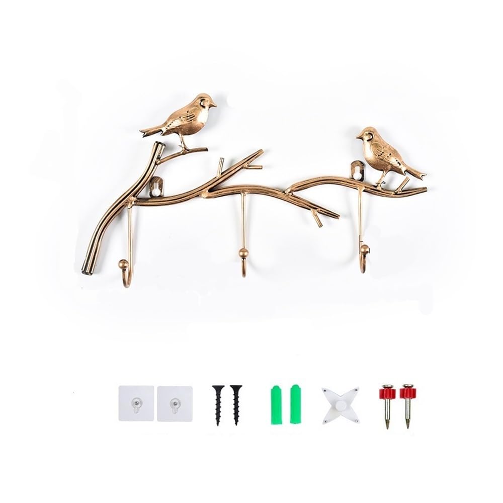 Perchero de pared de hierro forjado de alta calidad acabado oro de 42cm para interiores elegantes