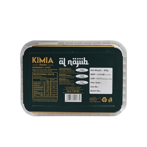 Image of Al Najiib Kimia Original Dates 400g (Pack of 2) | Arabian Dates | Premium Dry Fruits | All-Natural | No Added Sugar | No Preservatives | Khajur /Khajoor /Khejur