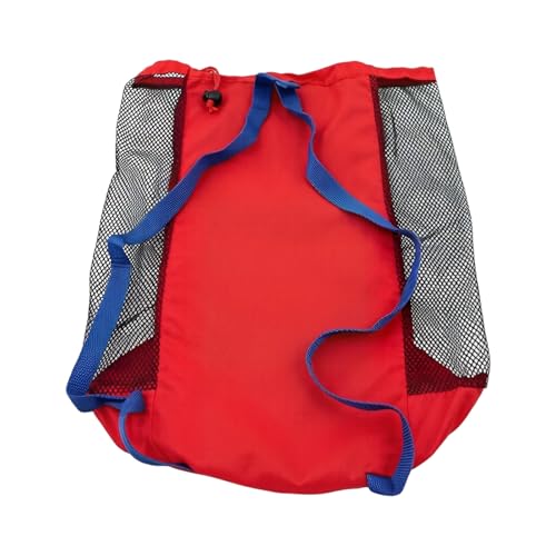 ZEBKEL Bolsa de Almacenamiento Accesorios Playa, Mochila Malla para Juguetes de Arena, Accesorios de Playa & Baño, Rojo