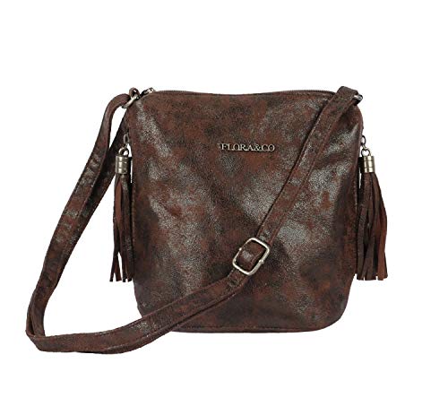 Flora& Co 5624 - Bolso bandolera para mujer, color Marrón, talla Einheitsgröße
