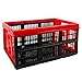 Acan Caja plástico Plegable de 23,6 x 47,5 x 35 cm voila de Color roja de 32 litros. Recipiente de plástico Plegable, para Almacenamiento y organización. Contenedor de almacenaje.