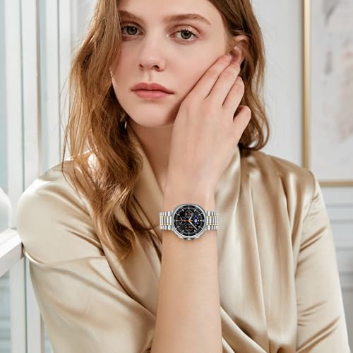 Metal Band Compatible with Samsung Galaxy Watch 8 40mm 44mm/ 8 Classic 46mm,Business Stainless Steel Strap for Galaxy Watch 8 Classic 46mm Men Women by YuiYuKa - Used condition - Image 9