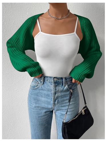 Image of Verdusa Women's Y2k Cropped Cardigan Sweaters Lightweight Knit Open Front Bolero Shrugs Spring Fall Outfits