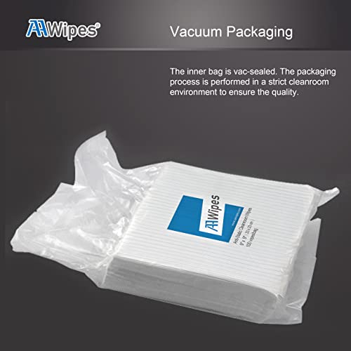 Image of AAWipes ESD-Safe Wipes (9 inchx9 inch, 100 pcs) - Lint-Free Cleanroom Cloth Wipers, Polyester-Carbon Blend (CE16009) (Pack of 2)